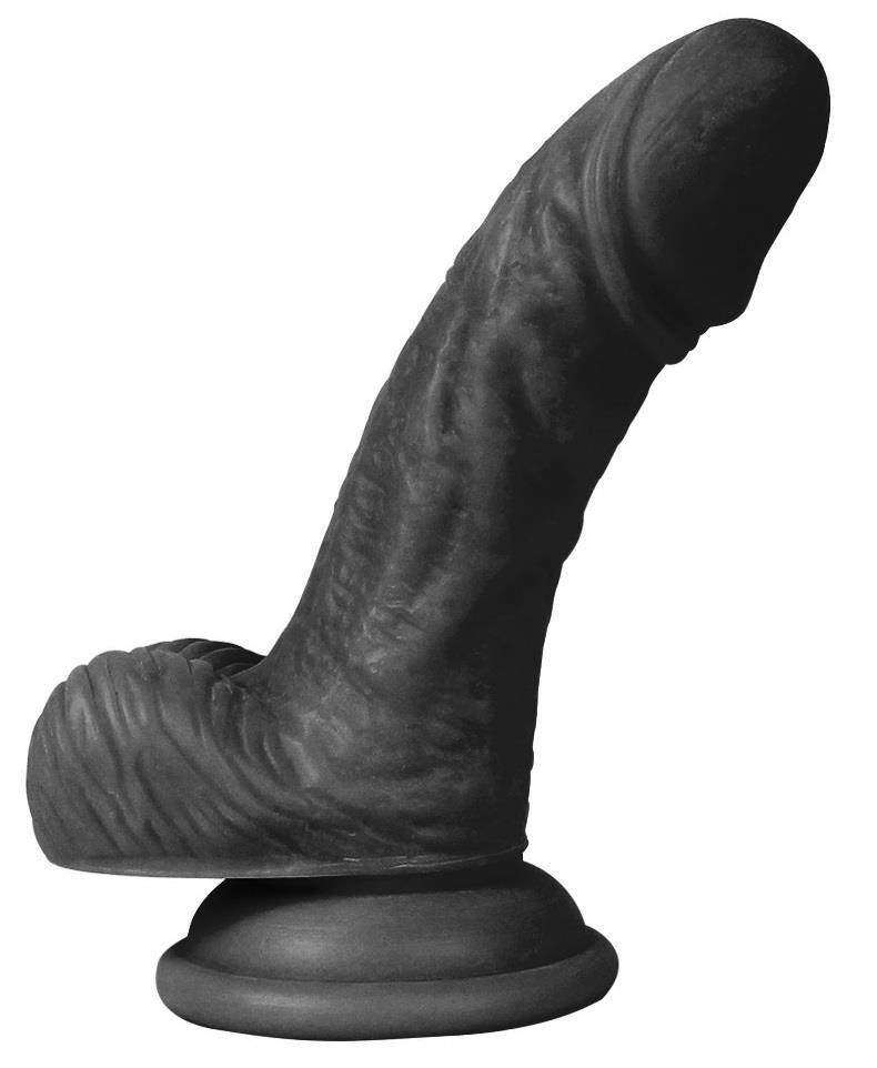 13.5 Cm Kalın Yamuk Gerçekçi Realistik Soft Et Dokusunda Zenci Penis Güçlü Vantuzlu Siyah Dildo
