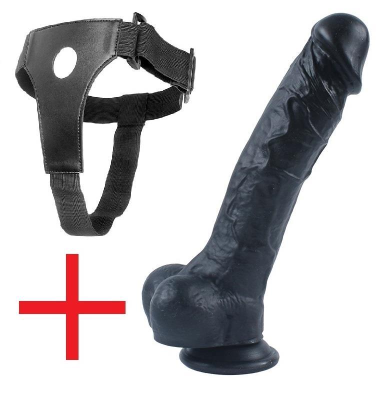 17 Cm Anal Vajina Gerçekçi Kemerli Takma Zenci Penis Vantuzlu Realistik Belden Bağlamalı Siyah Dildo