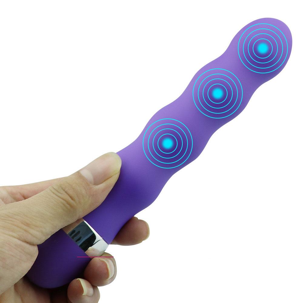 18,5 Cm Uzunluğunda Boğumlu Anal Ve Vajinal Kullanılabilen Güçlü Titreşimli Orgazm Zevk Vibratörü