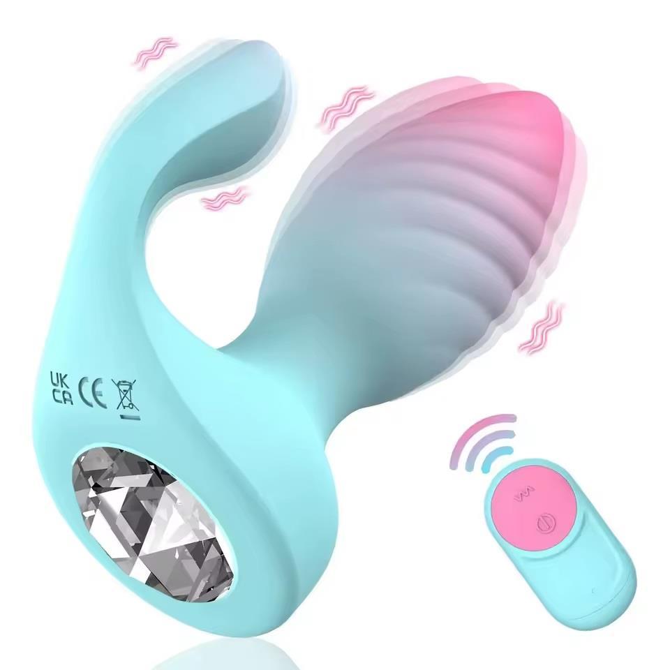 2 in 1 Çift Motorlu Şarjlı Uzaktan Kumandalı 10 Farklı Titreşim Soft Silikon Anal Ve Vajina Vibratör