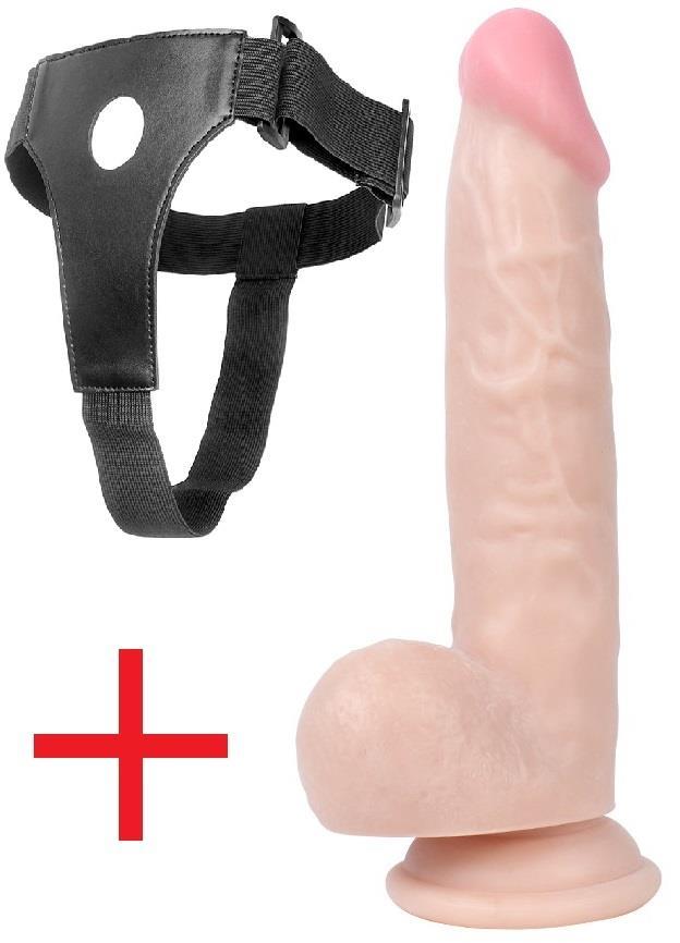 20.5 Cm Gerçekçi Esnek Doku Kemerli Takma Penis Vantuzlu Ten Rengi Realistik Belden Bağlamalı Dildo