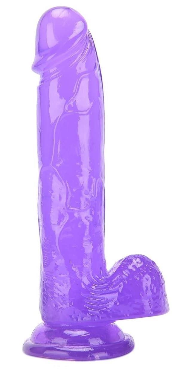 21 Cm Mor Jel Yumuşak Gerçekçi Esnek Dokuda Tasarlanan Penis Güçlü Vantuzlu Yapay Dildo