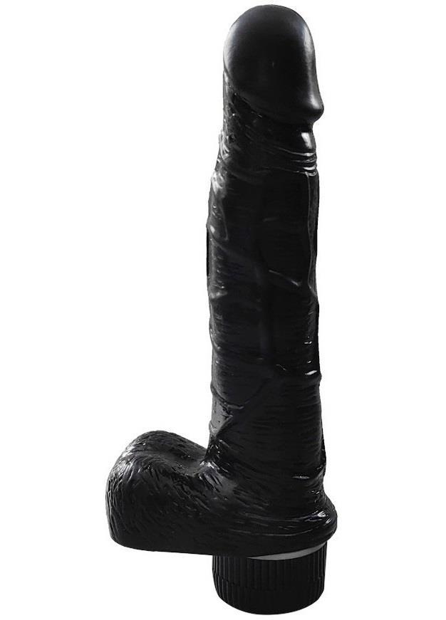 21 cm Uzunluğunda Güçlü Titreşimli Penis Testisli Zenci Klasik Vibratör