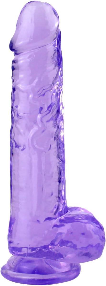 23 Cm Mor Gerçekçi Ultra Yumuşak Jel Dokuda Penis Esnek Realistik Doku Güçlü Vantuzlu Testisli Dildo