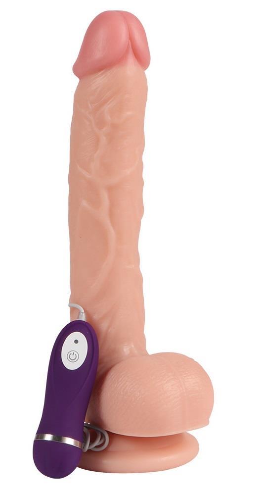 26 Cm Gerçekçi Dokuda Dev Boyut Güçlü Vantuzlu 10 Farklı Titreşimli Dildo Realistik Penis Vibratör