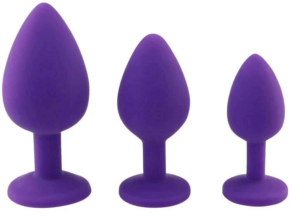 3 Farklı Boyutta Taşlı Genişletici Açıcı Alıştırıcı Yumuşak Silikon Doku Anal Plug Ve Anal Tıkaç set