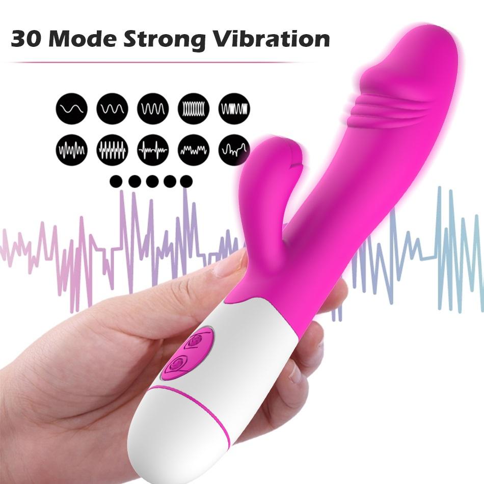 30 Titreşim Fonksiyonlu Çift Motorlu Esnek Soft Silikon Klitoris Uyarıcılı Orgazm Teknoloji Vibratör