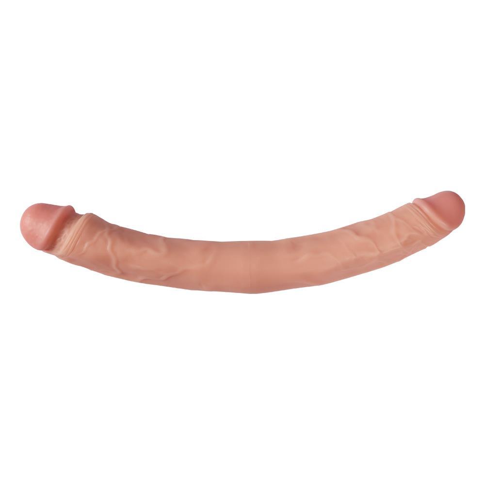 39 Cm Uzunluğunda Esnek Realistik Ten Dokusunda Çift Taraflı Realistik Penis Dildo