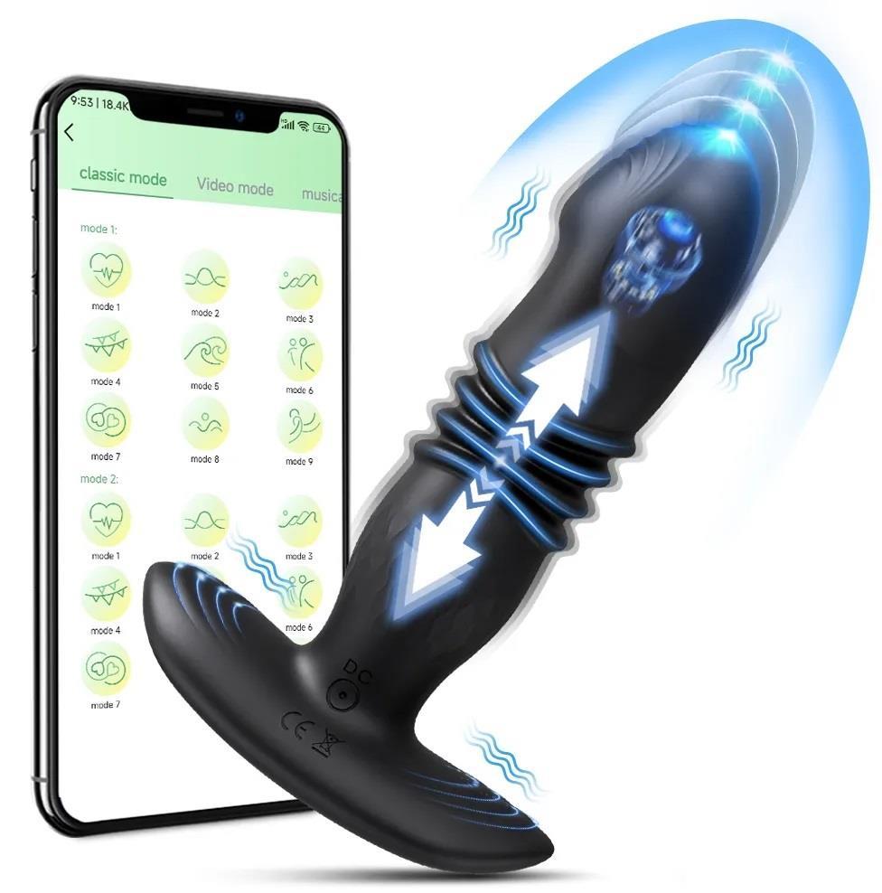 App Telefon Kontrollü Vajina Ve Anal İleri Geri Hareketli Şarjlı G-Spot Giyilebilen Vibratör