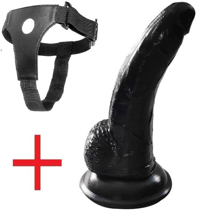Belden Bağlamalı Dildo Anal Vajina 16 Cm Zenci Vantuzlu Realistik Strapon Takma Kemerli Siyah Penis