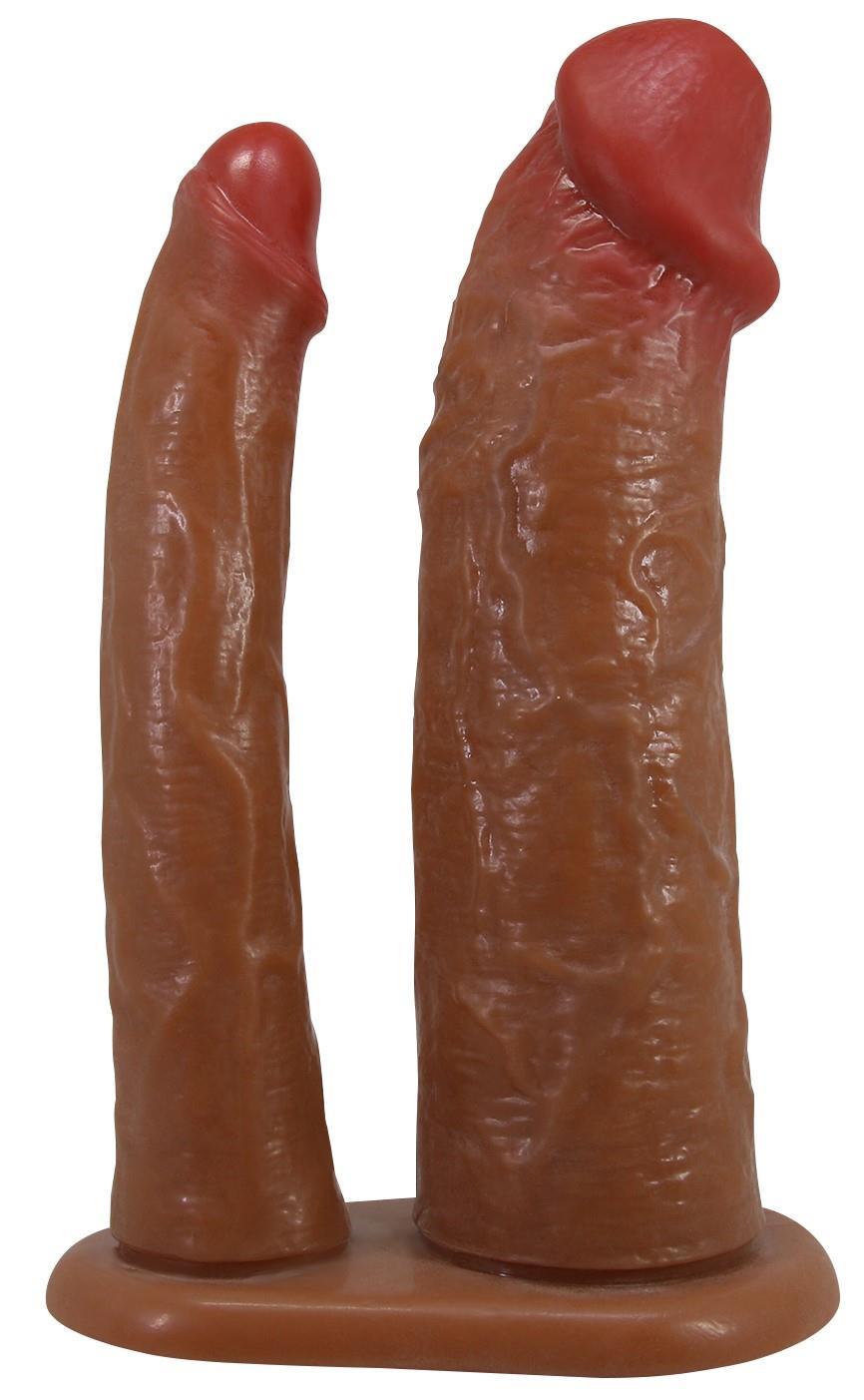 Birebir Gerçekçi Hissiyat 4 Cm Dolgulu Vajina Ve Anal Çift Penisli İçi Boş Çatal Melez Penis Kılıfı