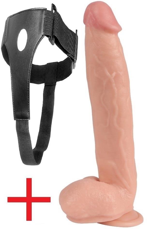 Belden Bağlamalı Ultra Gerçekçi Soft Dokuda 30 Cm Kalın Kemerli Penis Vantuzlu Realistik Takma Dildo