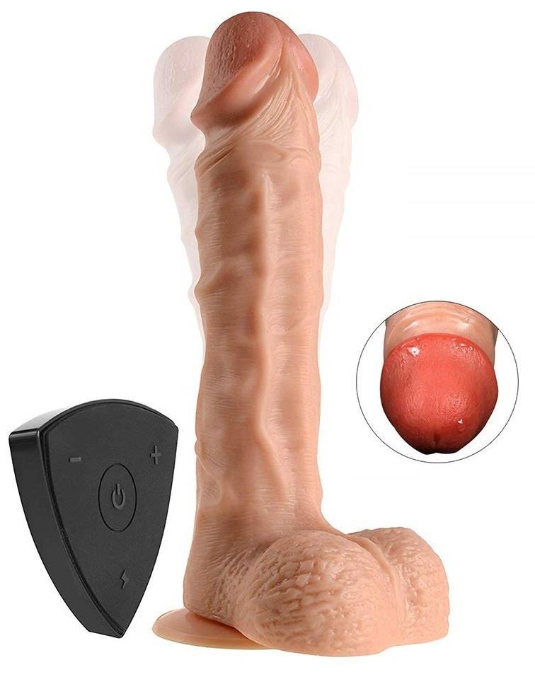 Bronte Uzaktan Kumandalı Şarjlı 20.5 Cm Oynar Başlıklı 20 Mod Titreşimli Penis Realistik Vibratör