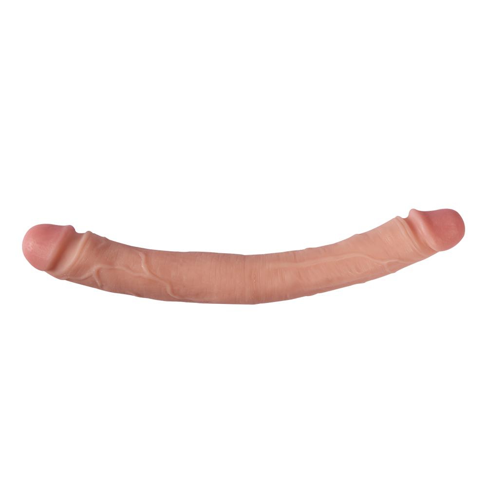 Çift Başlıklı Gerçek Ten Dokusunda 30 Cm Uzunluğunda Anal Ve Vajinal Penis Realistik Dildo
