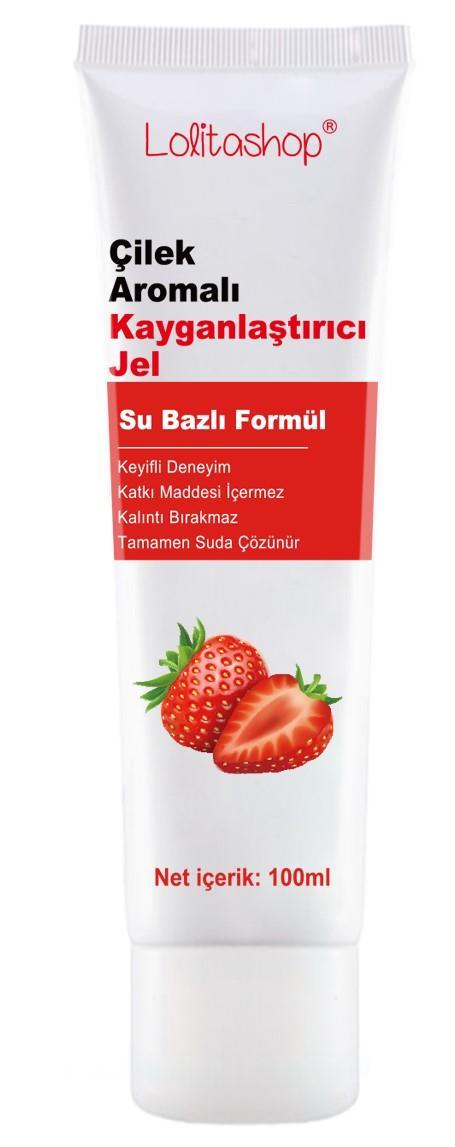 Çilekli Su Bazlı Ekstra Kayganlaştırıcı Jel 100 ML Yenilebilir Çilek Hazzı Aromalı Jel