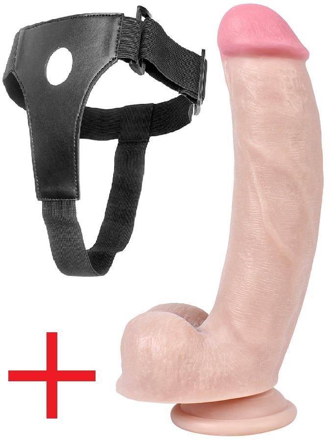 Deri Kemerli Gerçekçi Dokuda 21 Cm Takma Penis Vantuzlu Realistik Ten Rengi Belden Bağlamalı Dildo