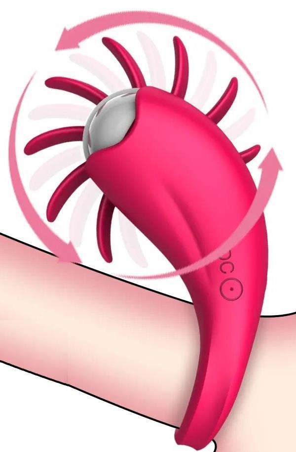 Dil Atabilen Klitoris Uyarıcılı Usb Şarjlı 10 Farklı Titreşim Ve Dönme Modu Teknolojik Penis Halkası