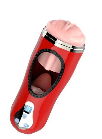 Dil Atma Özellikli Usb Şarjlı Gerçekçi Hissiyat Titreşim ve Ses Fonksiyonlu Vajinalı Sex Makinesi