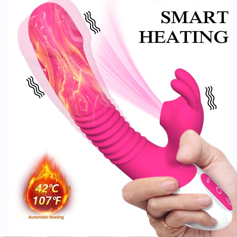 Emiş Güçlü G Ve Klitoris Uyarıcılı Şarjlı Isıtmalı Soft Silikon Orgazm Teknolojik Rabbit Vibratör
