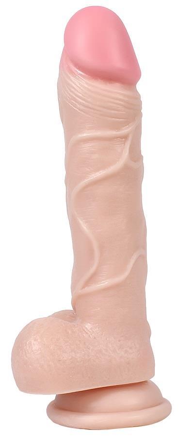 Esnek Gerçekçi Hissiyat 19.5 Cm Güçlü Vantuzlu Penis Tamamen Et Dokusunda Ten Rengi Realistik Dildo
