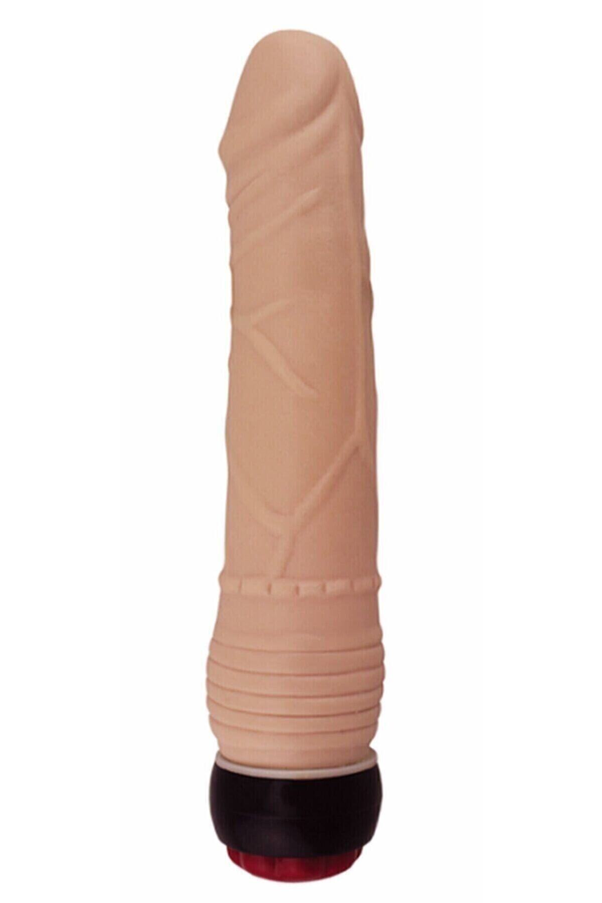 Yumuşak Dokuda Gerçekçi 21 cm Titreşimli Penis Vibratör Dildo