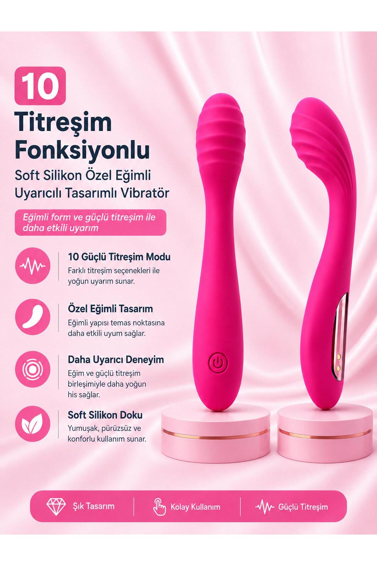 G Noktası Uyarıcılı Usb Şarjlı Soft Silikon Dokuda 10 Farklı Titreşimli Lüks Teknolojik Vibratör