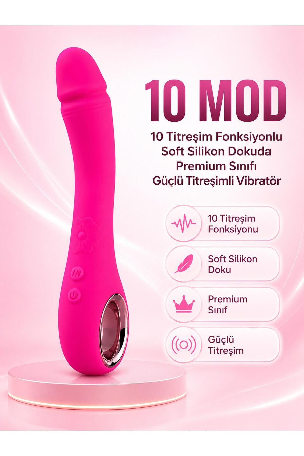 Soft Silikon Doku G Noktası Uyarıcılı 10 Farklı Güçlü Titreşimli Usb Şarjlı Teknolojik Zevk Vibratör