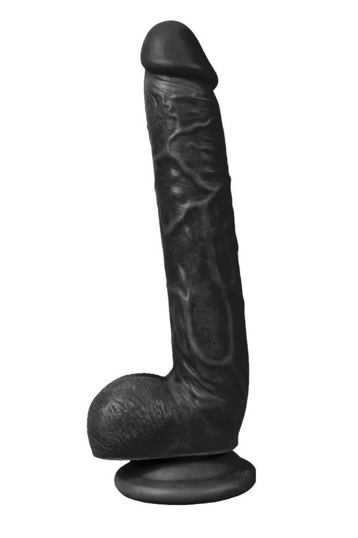 28 cm Gerçek Dokulu Düz Zeminlere Yapışabilen Yumuşak Realistik Zenci Penis Dildo