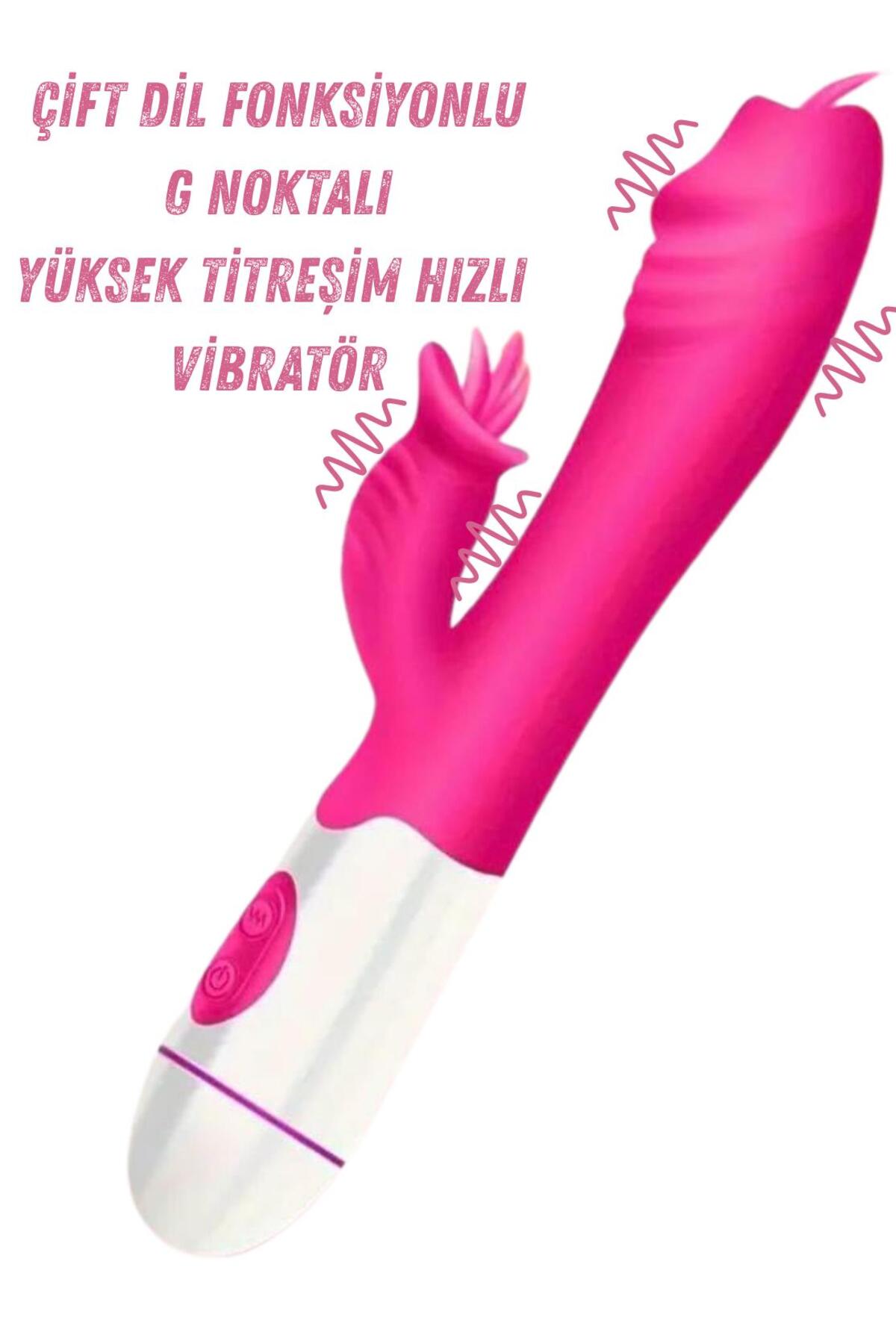 Çift Motorlu Dil Atabilen Klitoris Uyarıcılı Usb Şarjlı 30 Mod Titreşimli Silikon Teknoloji Vibratör