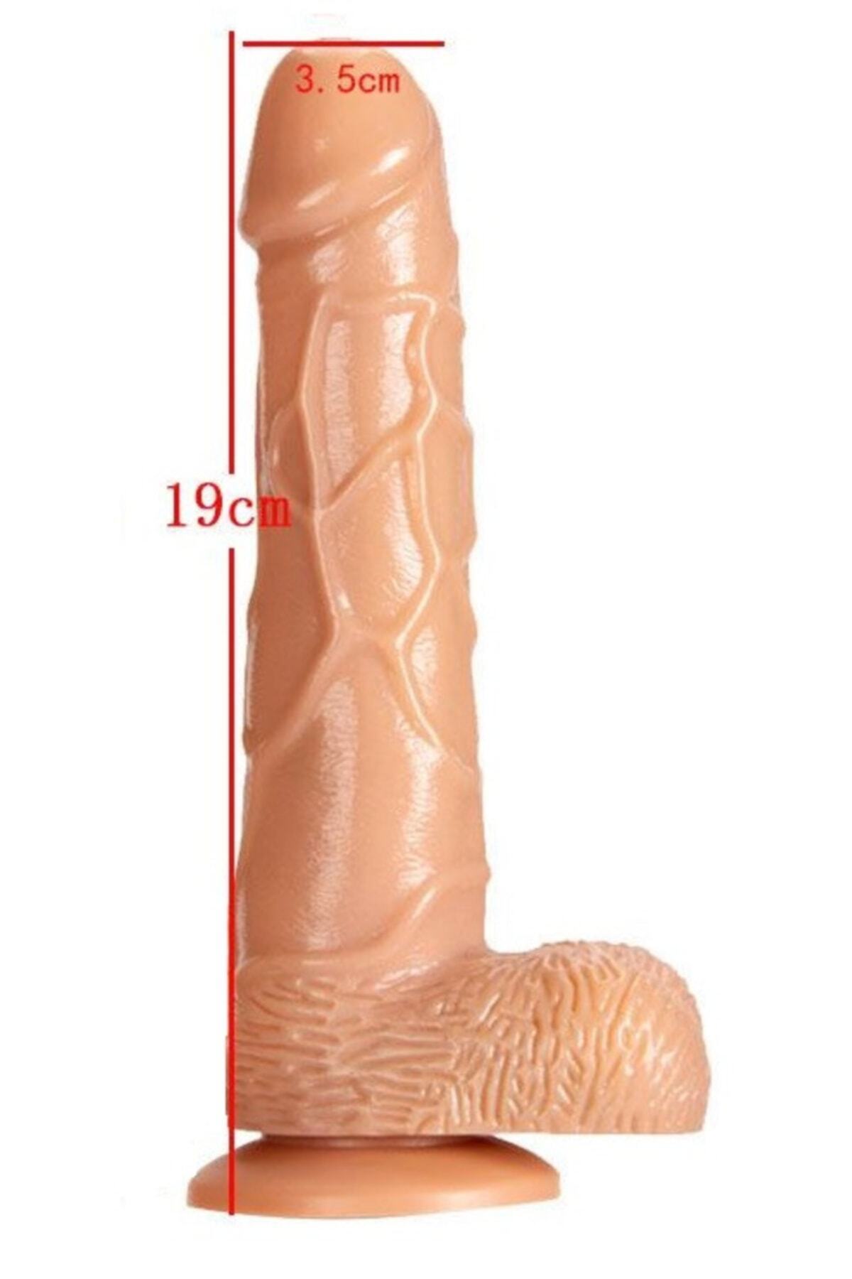 Gerçekçi Yumuşak Ten Dokusunda Vantuzlu 19 cm Uzunluğunda Ten Rengi Realistik Penis Dildo
