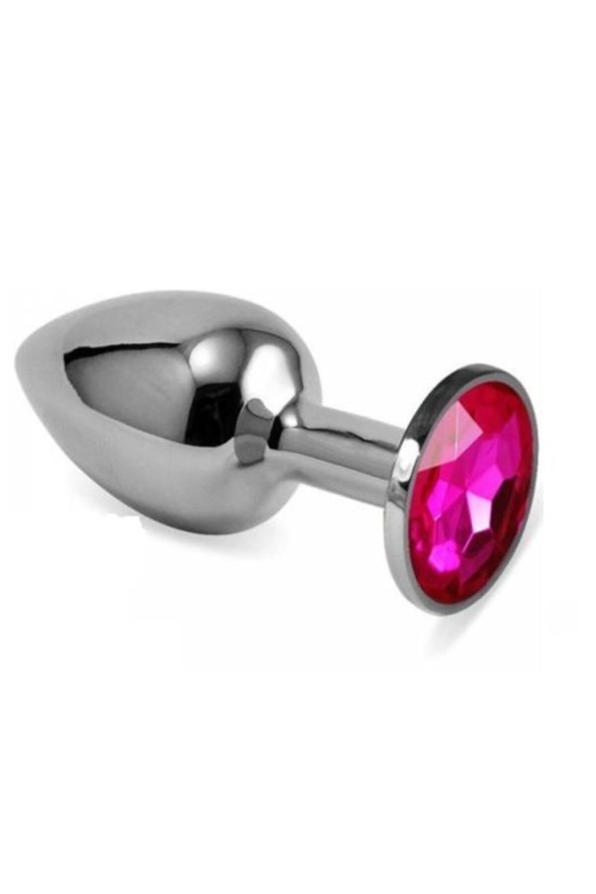 7 cm Mücevher Kırmızı Taşlı Anal Alıştırıcı Gümüş Metal Lüks Anal Plug Ve Tıkaç