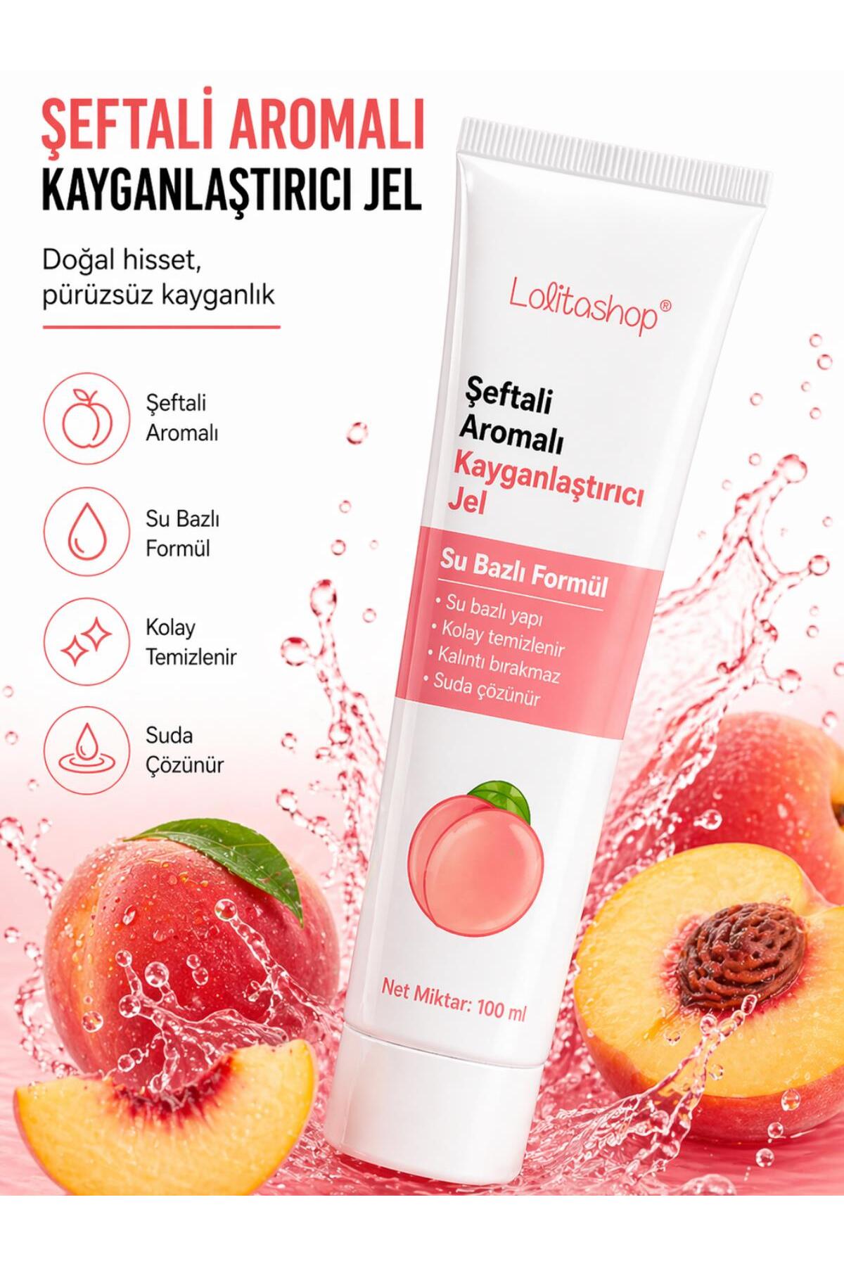 Şeftalili Su Bazlı Ekstra Kayganlaştırıcı Jel 100 ML Yenilebilir Şeftali Hazzı Aromalı Kaydırıcı Jel