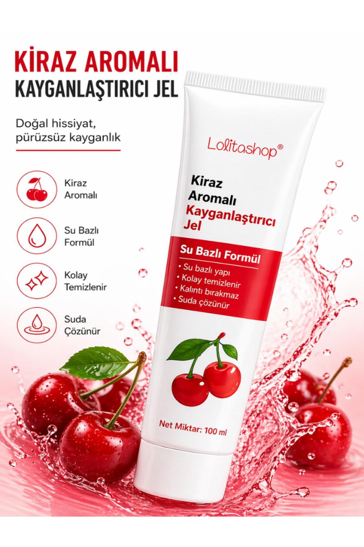 Kirazlı Su Bazlı Ekstra Kayganlaştırıcı Jel 100 ML Yenilebilir Kiraz Hazzı Aromalı Kaydırıcı Jel