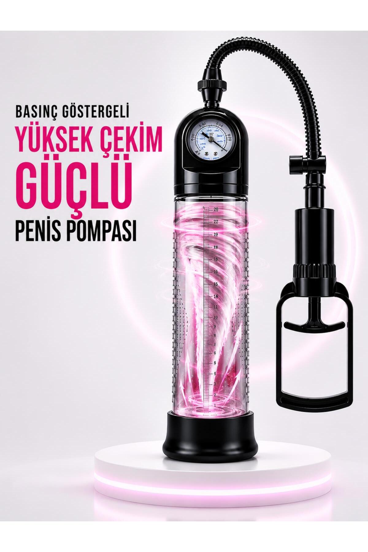 Basınç Göstergeli Yeni Nesil Aparat Mekanizmalı Güçlü Vakumlu Kalınlaştırıcı Uzatıcı Penis Pompası