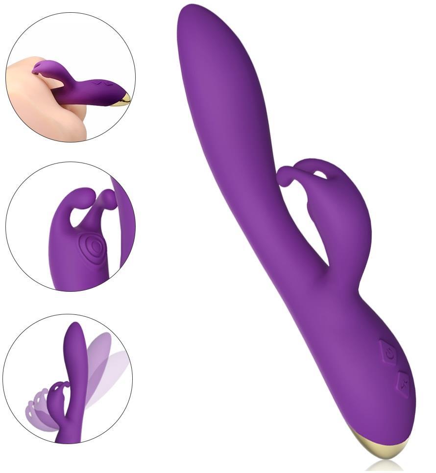 G Noktası Ve Klitoris Uyarıcılı Soft Medikal Silikon Dokuda Şarjlı 9 Mod Titreşim Rabbit Vibratör