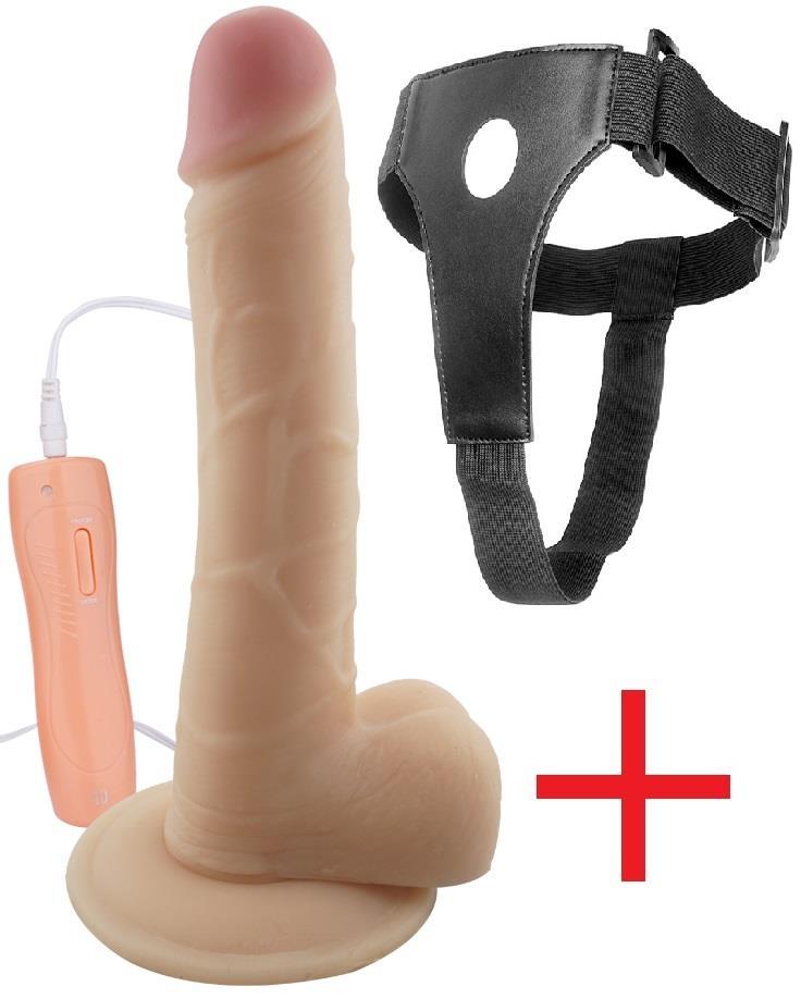 Gerçekçi 21 Cm Takma Dildo 10 Farklı Titreşimli Penis Belden Bağlamalı Kemerli Realistik Vibratör