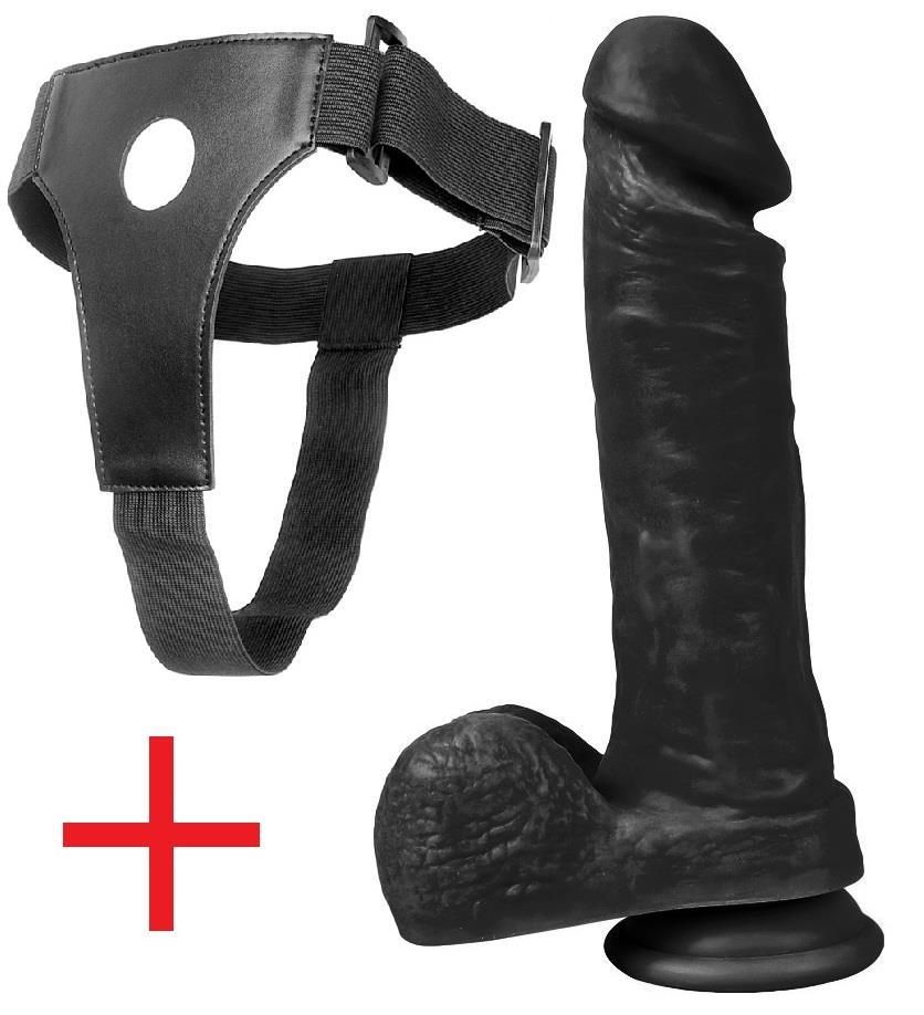 Gerçekçi Et Dokusunda Kemerli Takma Siyah Dildo 22 Cm Kalın Realistik Belden Bağlamalı Zenci Dildo