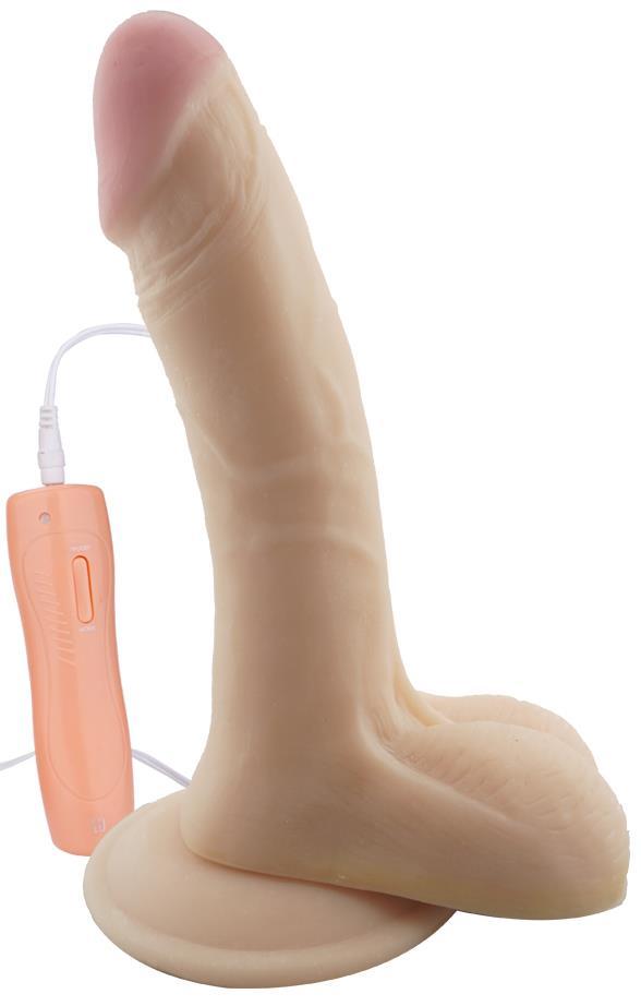 Gerçekçi Ten Doku Hissiyatında 10 Farklı Titreşim 20 Cm Penis Vantuzlu Realistik Vibratör Dildo