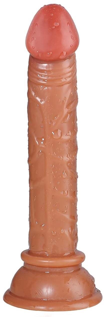 Gerçekçi Yumuşak Dokuda 13.5 Cm Penis Anal Ve Vajina Kullanılabilen Melez Vantuzlu Realistik Dildo