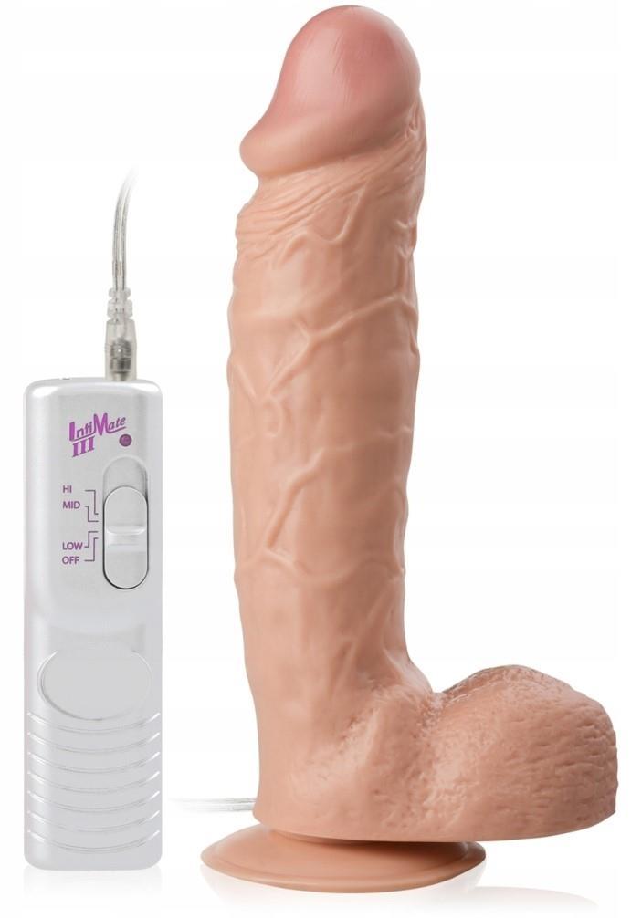 Gerçekçi Yumuşak Dokuda Kalın 24 Cm Güçlü Titreşimli Dildo Güçlü Vantuzlu Penis Realistik Vibratör