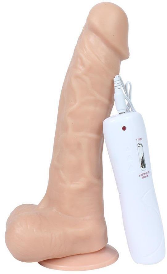 Gerçekçi Yumuşak Dokuda Oynar Başlıklı 6 Farklı Titreşimli Dildo 19.5 Cm Realistik Vibratör Penis