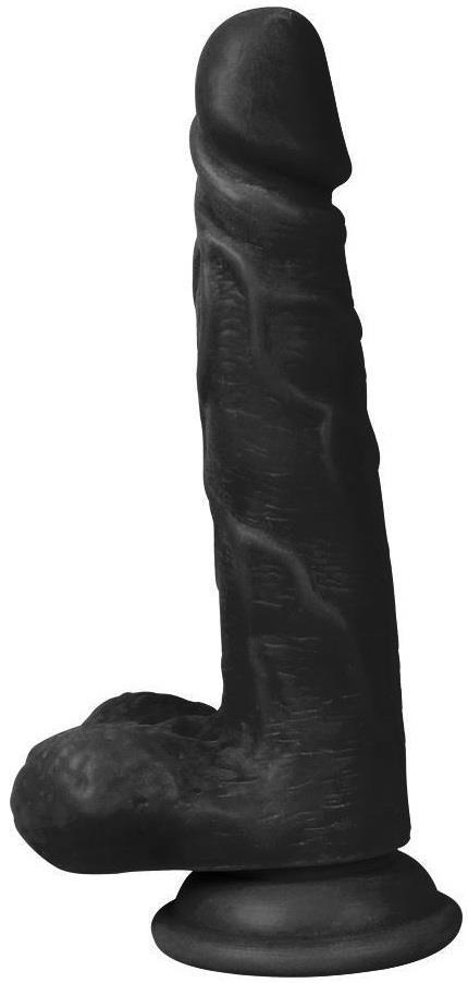 Gerçekçi Yumuşak Et Dokusunda Siyah Dildo 19.5 Cm Güçlü Vantuzlu Anal Vajina Realistik Zenci Penis