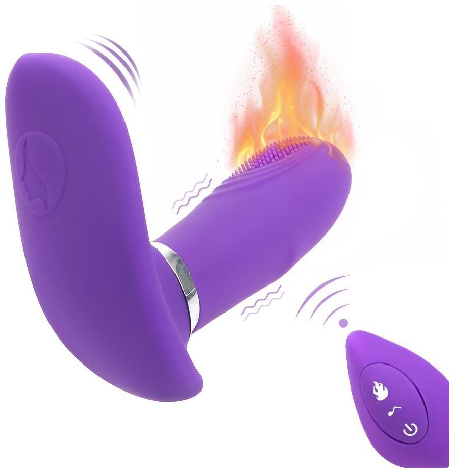 Giyilebilen Çift Motorlu Klitoris Uyarıcılı Isıtmalı 10 Mod Titreşim Usb Şarjlı Orgazm Vibratör