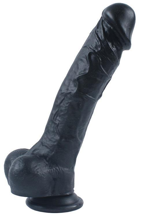 Güçlü Vantuzlu 17.5 Cm Yumuşak Et Dokusunda Anal Vajina Siyah Penis Gerçekçi Realistik Zenci Dildo