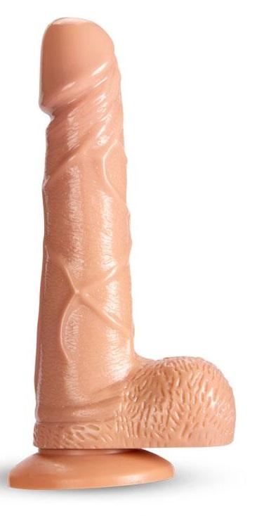 Güçlü Vantuzlu Gerçekçi Görünümde Soft Dokuda Damarlı 17 Cm Uzunluğunda Realistik Penis Dildo