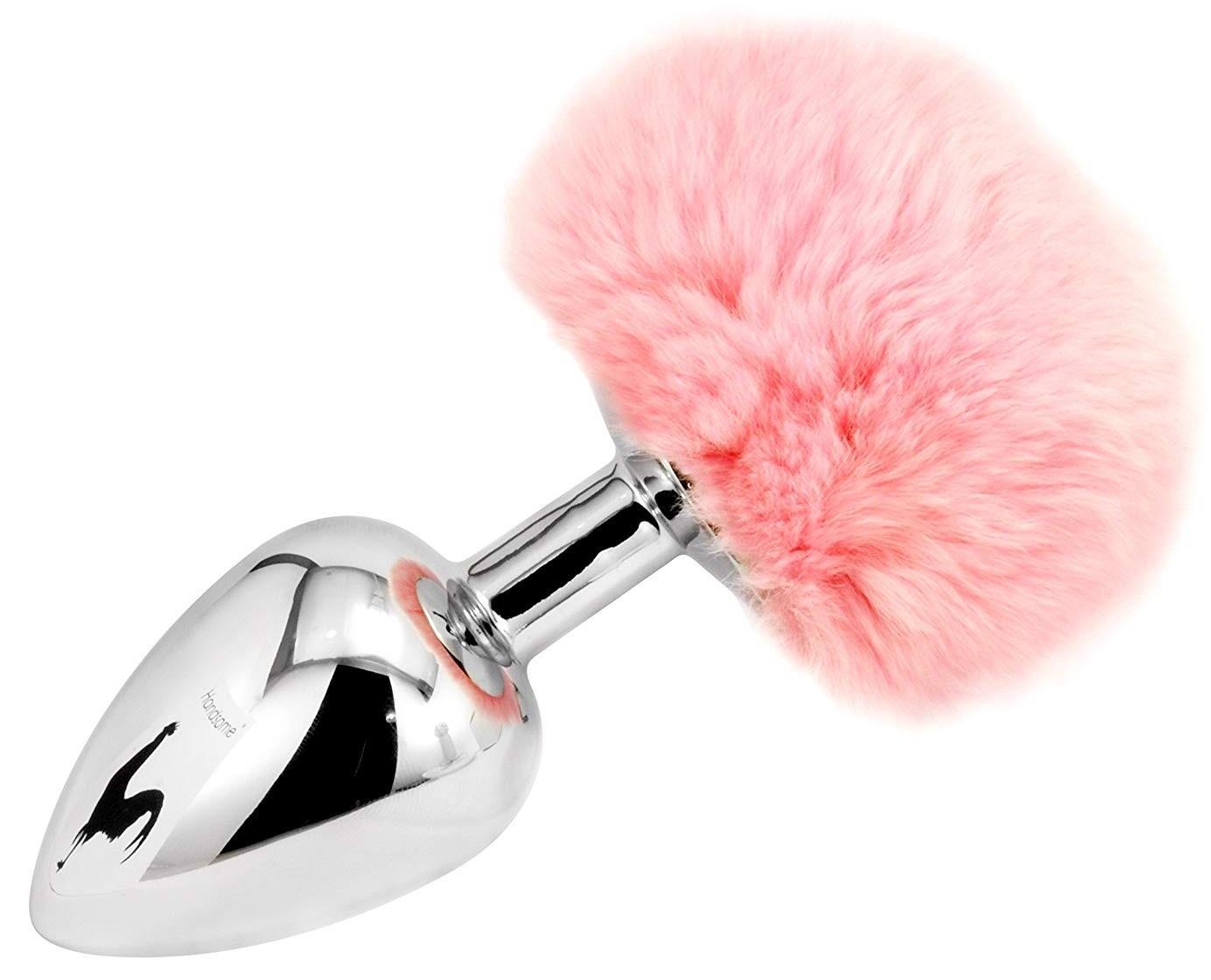 Gümüş Metal Yumuşak Ponpon Tüylü 7 Cm Anal Açıcı Genişletici Alıştırıcı Anal Fantazi Plug Tıkaç