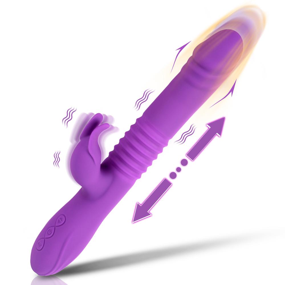 İleri Geri Hareketli 3 Motorlu Soft Silikon Dokuda Usb Şarjlı Klitoris Uyarıcılı Rabbit Vibratör