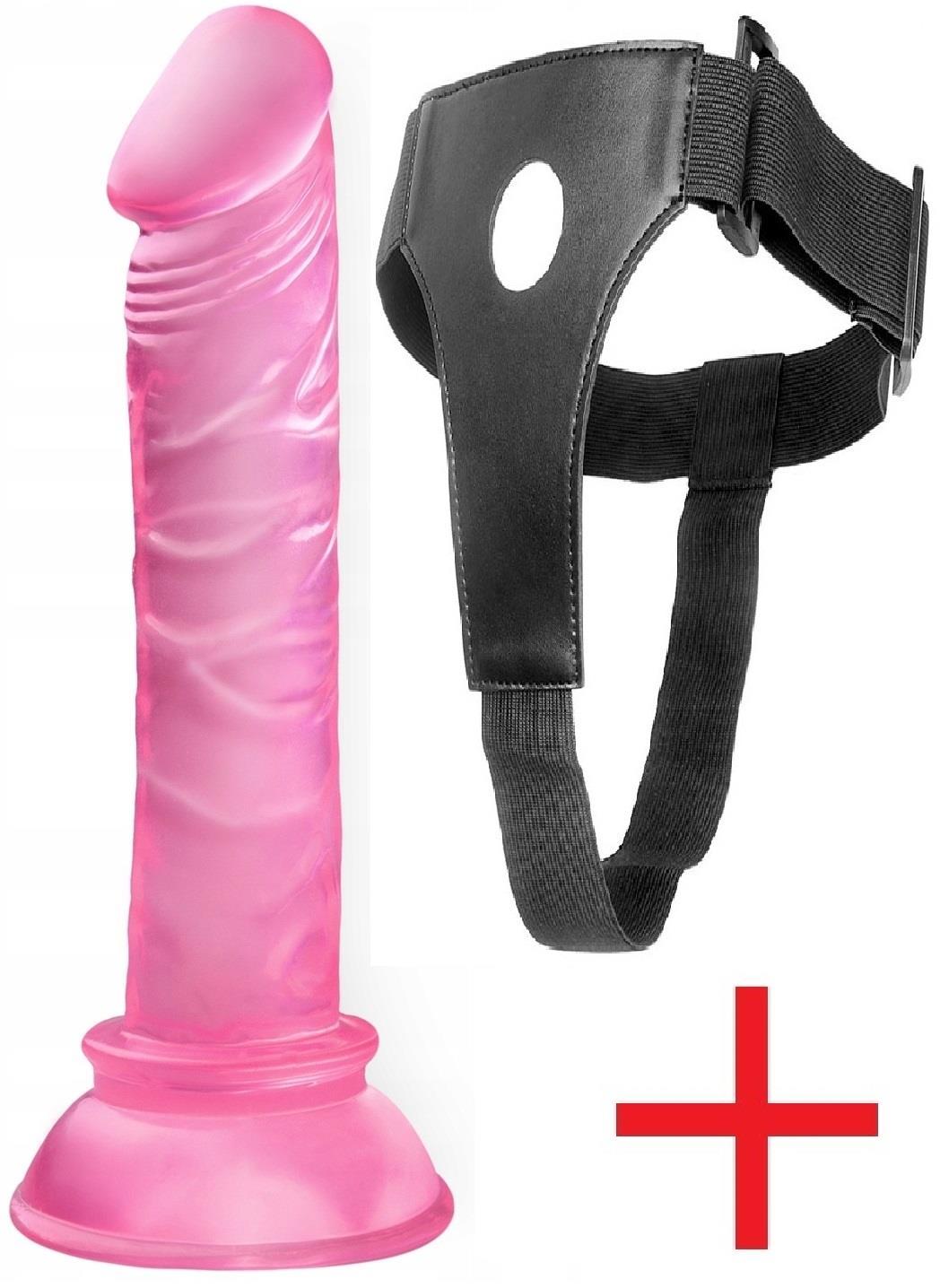 Kemerli Esnek Pembe Jel Doku 14 Cm Belden Bağlamalı Anal Vajina Vantuzlu Realistik Takma Dildo Penis