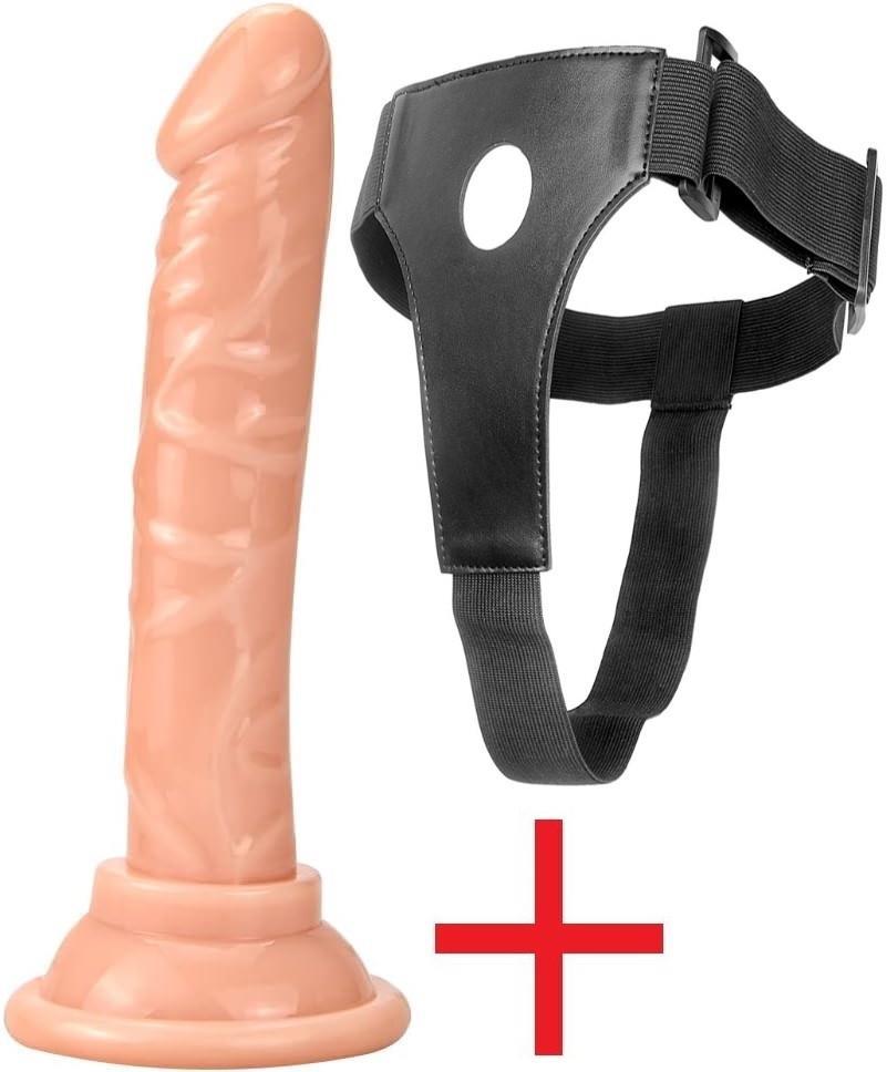 Kemerli Gerçekçi Dokuda Belden Bağlamalı 14 Cm Anal Ve Vajina Penis Vantuzlu Takma Realistik Dildo