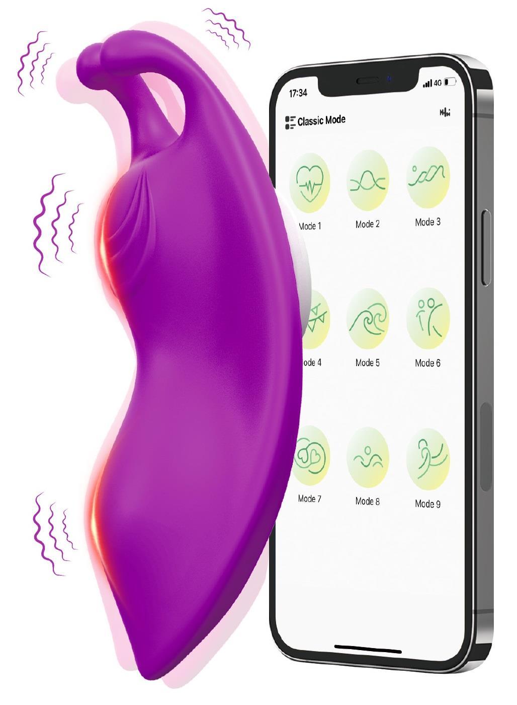Kilot İçi Giyilebilen App Telefon Uygulama Kontrollü Şarjlı Soft Silikon Klitoris Uyarıclı Vibratör